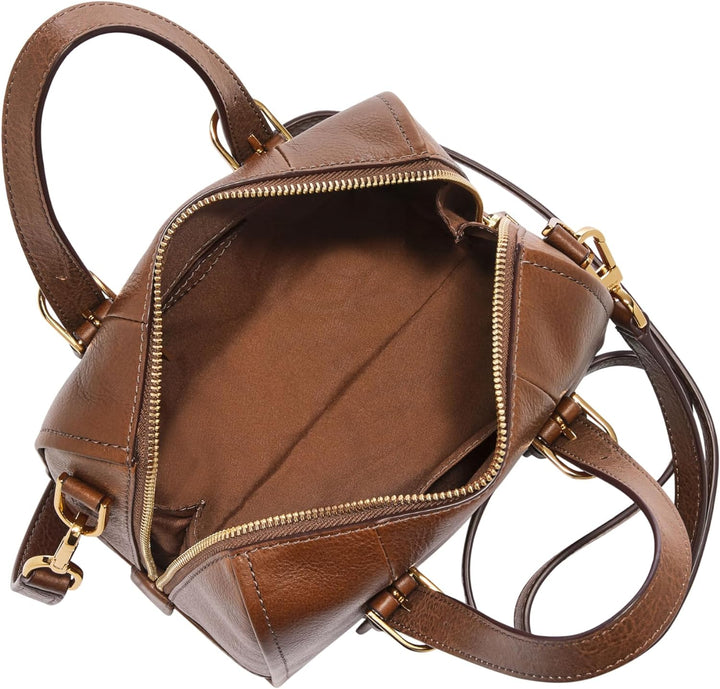 Fossil Damen Carlie Satchel, 19 L x 12.1 W x 17.1 cm H Brown, Brown