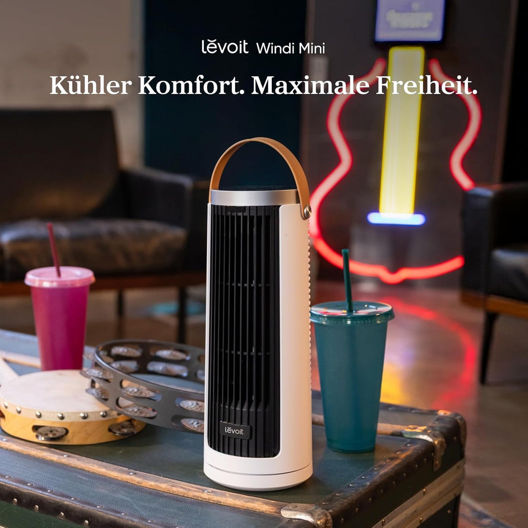 Levoit Kompakt Turmventilator DC Motor – alle Stufen leiser Ventilator, ab 20dB – 7m/s Kühlung, 33 c