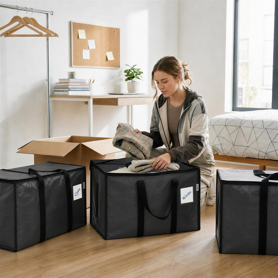 Harbour Housewares Grosse Robuste Umzugstaschen - 90L - Anthrazit