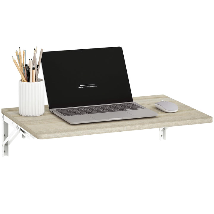 HOMCOM Wandklapptisch, 60x40 cm Klapptisch, Platzsparender Schwimmender Schreibtisch mit abgerundete