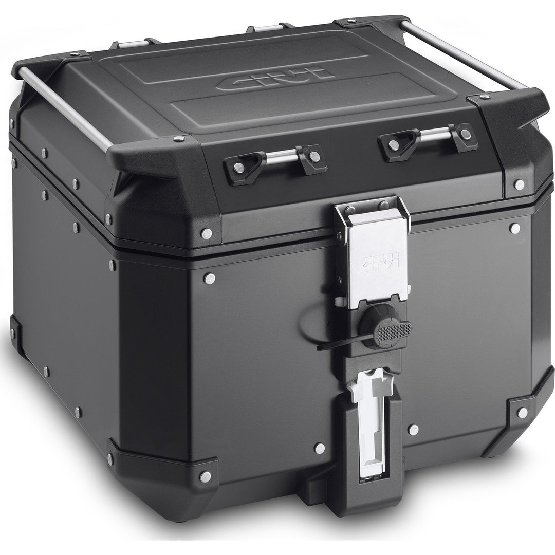 Alu Topcase schwarz Trekker Outback Monokey Schwarz/Silber, Schwarz/Silber