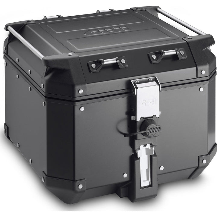 Alu Topcase schwarz Trekker Outback Monokey Schwarz/Silber, Schwarz/Silber