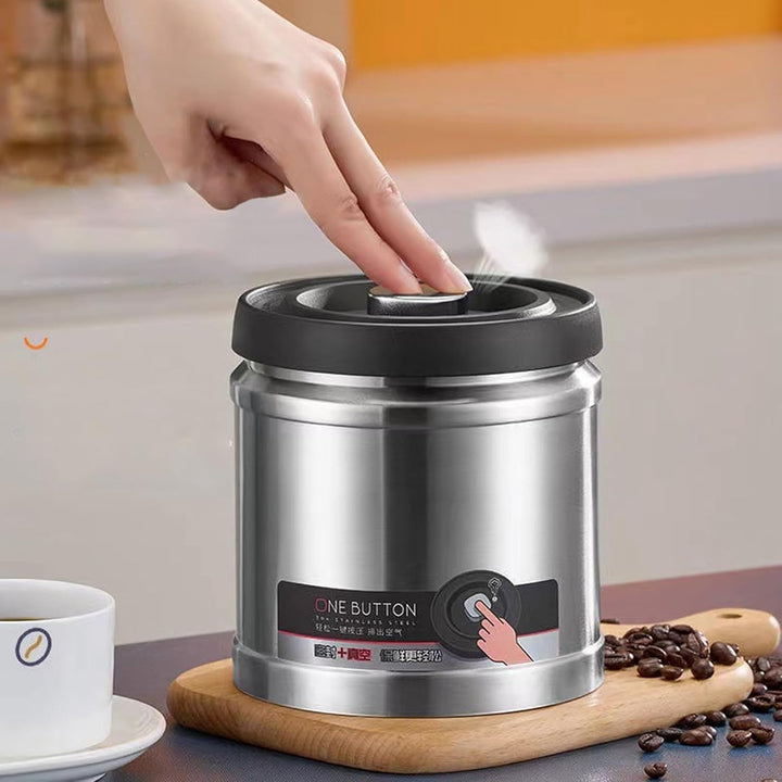 Luftdichter Vorrats Behälter, Vakuum Versiegelter Kaffee Kanister Edelstahl Presse Typ Luftdichter L