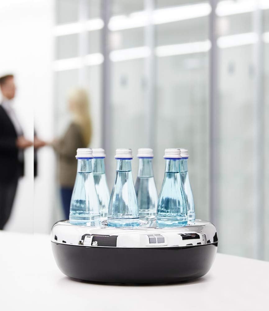 Helios Pure Flaschenkühler, Kunststoff, Schwarz/Chrom, für 6 Flaschen für 6 Flaschen Schwarz/Chrom,