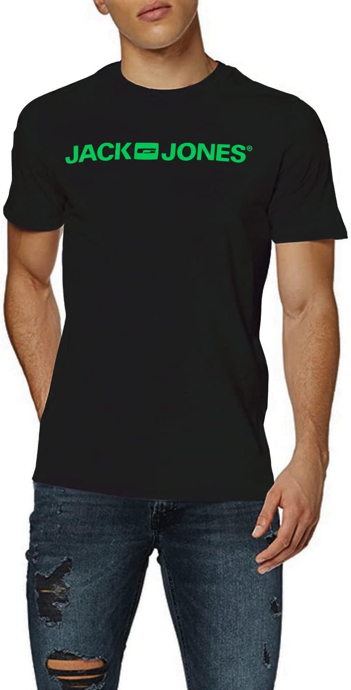 JACK & JONES Herren Jjecorp Logo Tee Ss Crew Neck T-Shirt (2er Pack) XS 3er Pack (2x Schwarz, 1x Grü