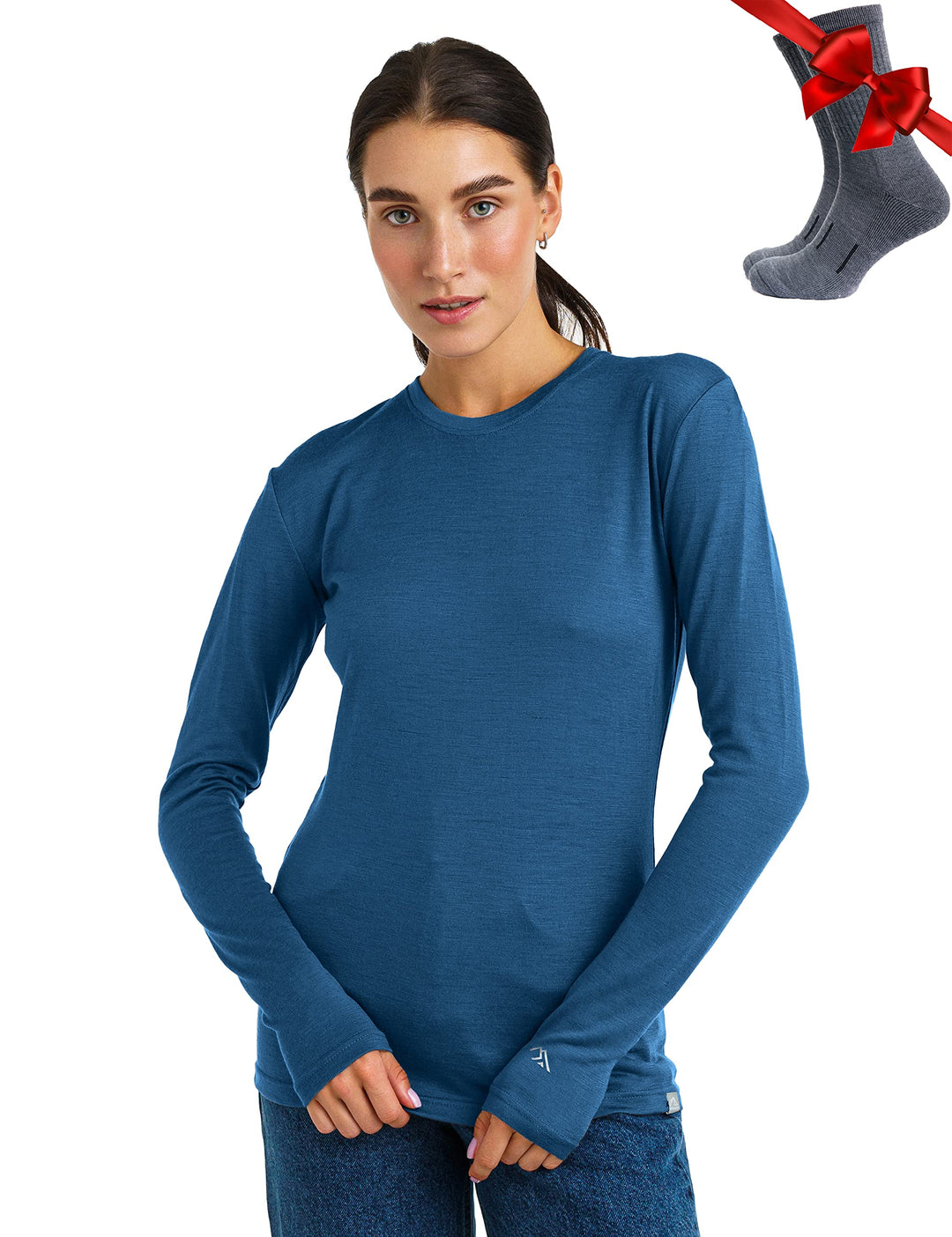 Merino.tech Merino Shirt Damen Langarm - Premium 100% Merino Unterwäsche Damen Langarmshirt, Sportun