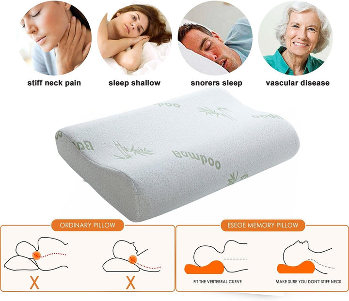Ecosafeter 2024 neues Upgrade Memory Foam Kopfkissen Orthopädisches Nackenstützkissen für Seiten- un