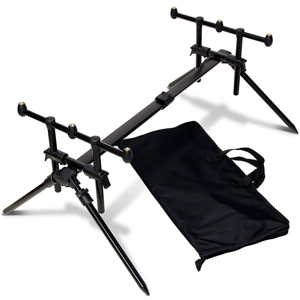 G8DS Voll Einstellbarer 3-Ruten Pod, robust, ideal für Unterwegs, Outdoor, Freizeit, Camping, Angeln