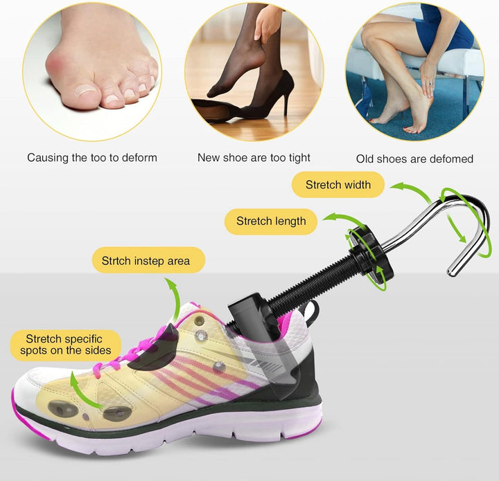 eachway 1 Paar professionelle 2-Wege-Premium-Schuhspanner aus robustem Kunststoff, verstellbare Läng
