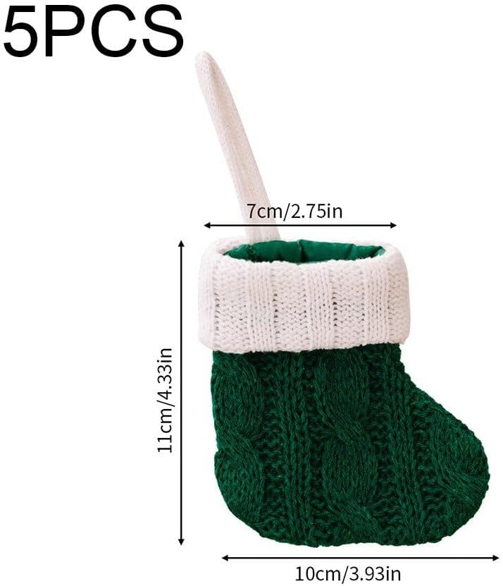5 Stück Weihnachtssocken Zum Aufhängen, Mini-Strick-weihnachtsstrumpf, Weihnachtsmann-socken, Kamin-