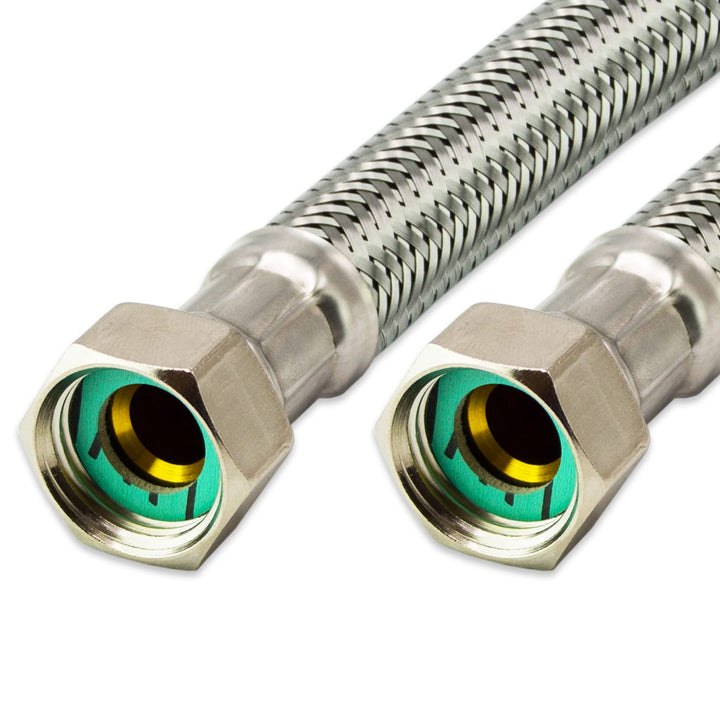 Flexschlauch Edelstahl Panzerschlauch 3/8" 1/2" 3/4" 1" *ITALY Anschlussschlauch Sanitär Hauswasserw