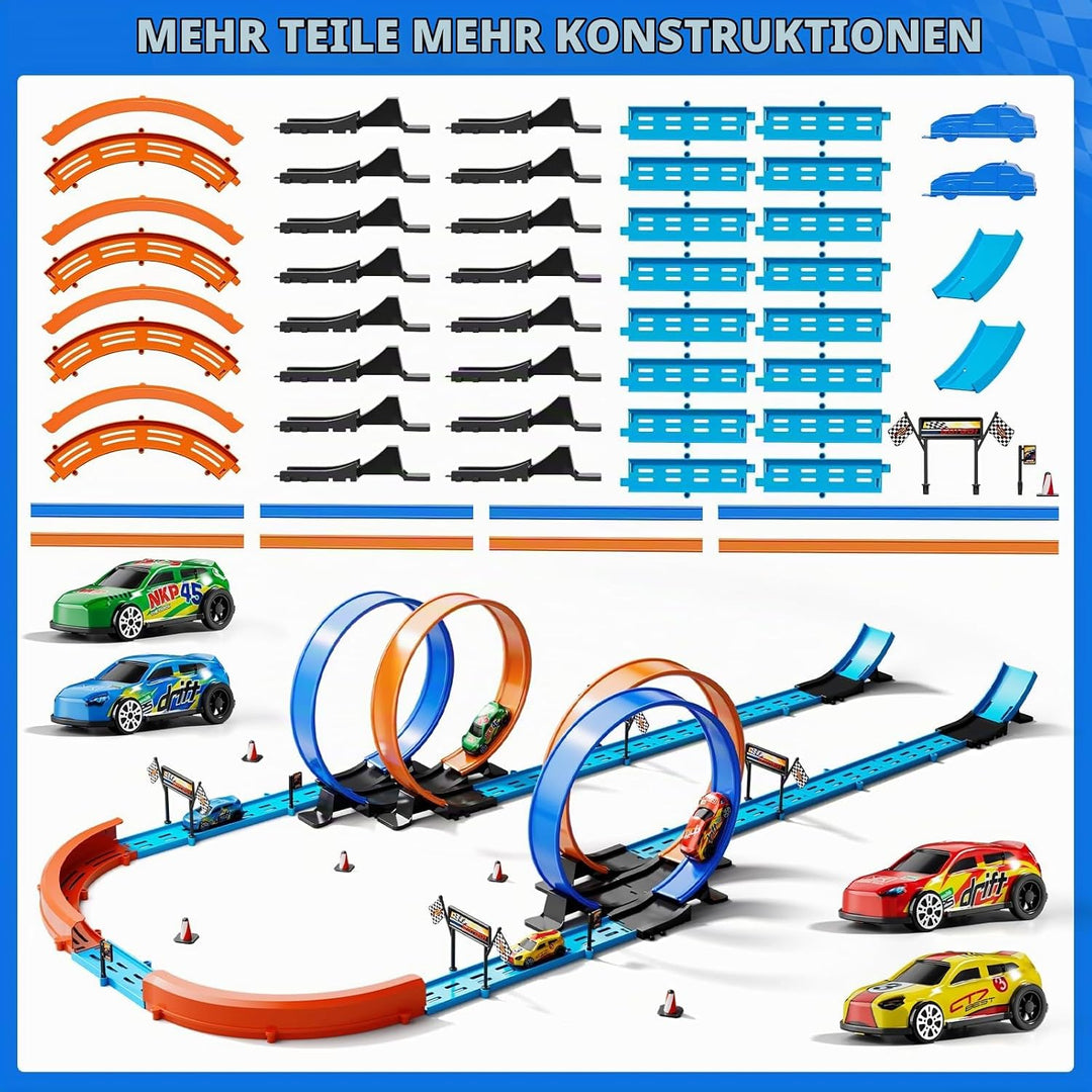 Doloowee DIY Track Builder Rennstreckenspielzeug für Jungen im Alter von 3 4 5 6 Jahren, Wettbewerbs