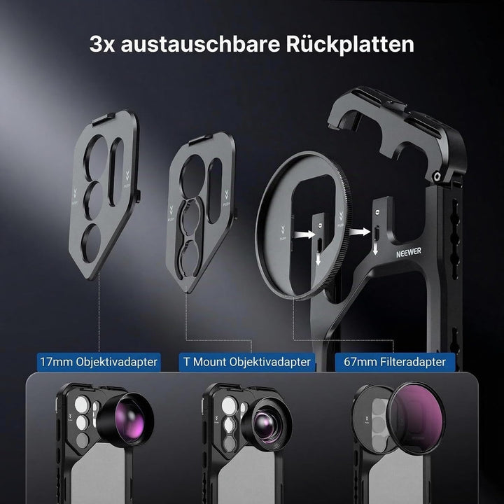 NEEWER S26 Ultra Smartphone Käfig Cage, Handy Video Rig Vlog Set, PA182