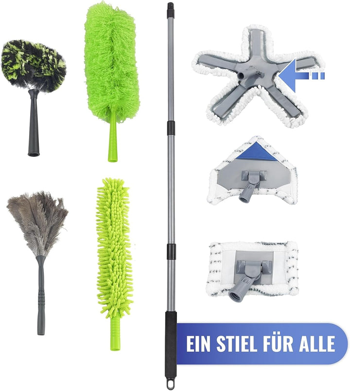Bodenwischer Mod. Oktopus Teleskopstiel verstellbar 360 Grad Duo-Knickgelenk aus Karbonstahl Masse 4