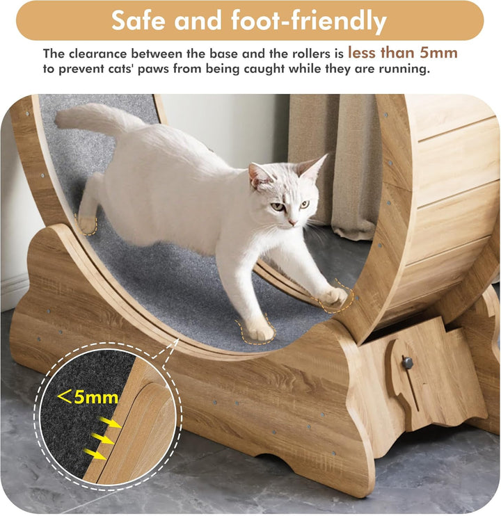 Mondeer Katzenlaufrad, 90cm Laufband mit Abnehmbaren Teppichboden für Indoor Katzen, für Kleines Mit
