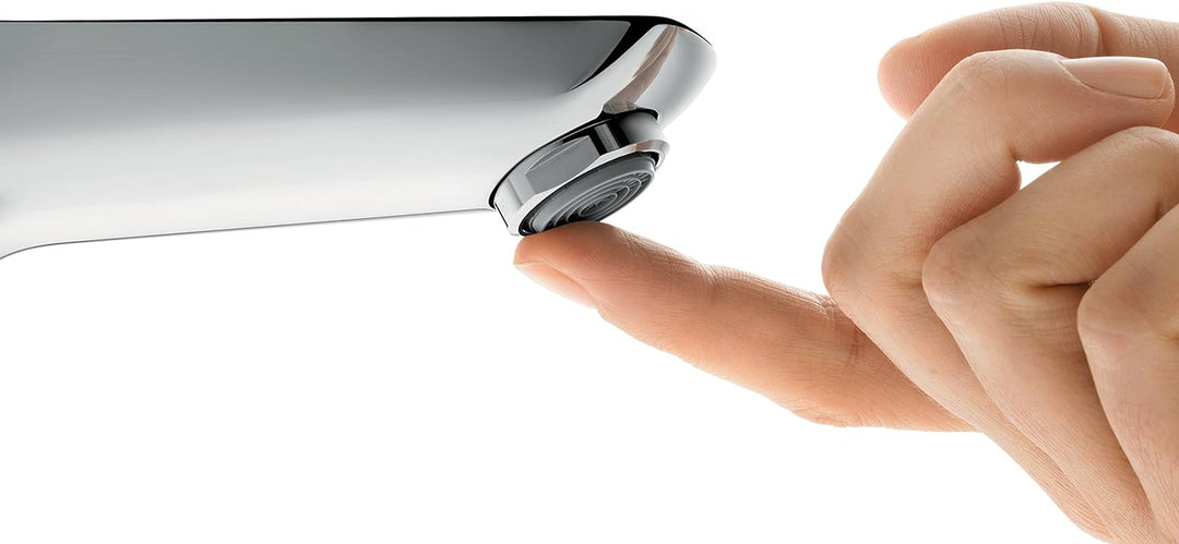 hansgrohe Wasserhahn Metropol (Armatur mit Auslauf Höhe 100 mm und Push-Open Ablaufgarnitur) Chrom C
