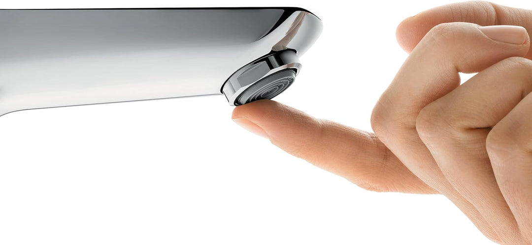 hansgrohe Wasserhahn Metropol CoolStart (Armatur mit Auslauf Höhe 100 mm und Push-Open Ablaufgarnitu