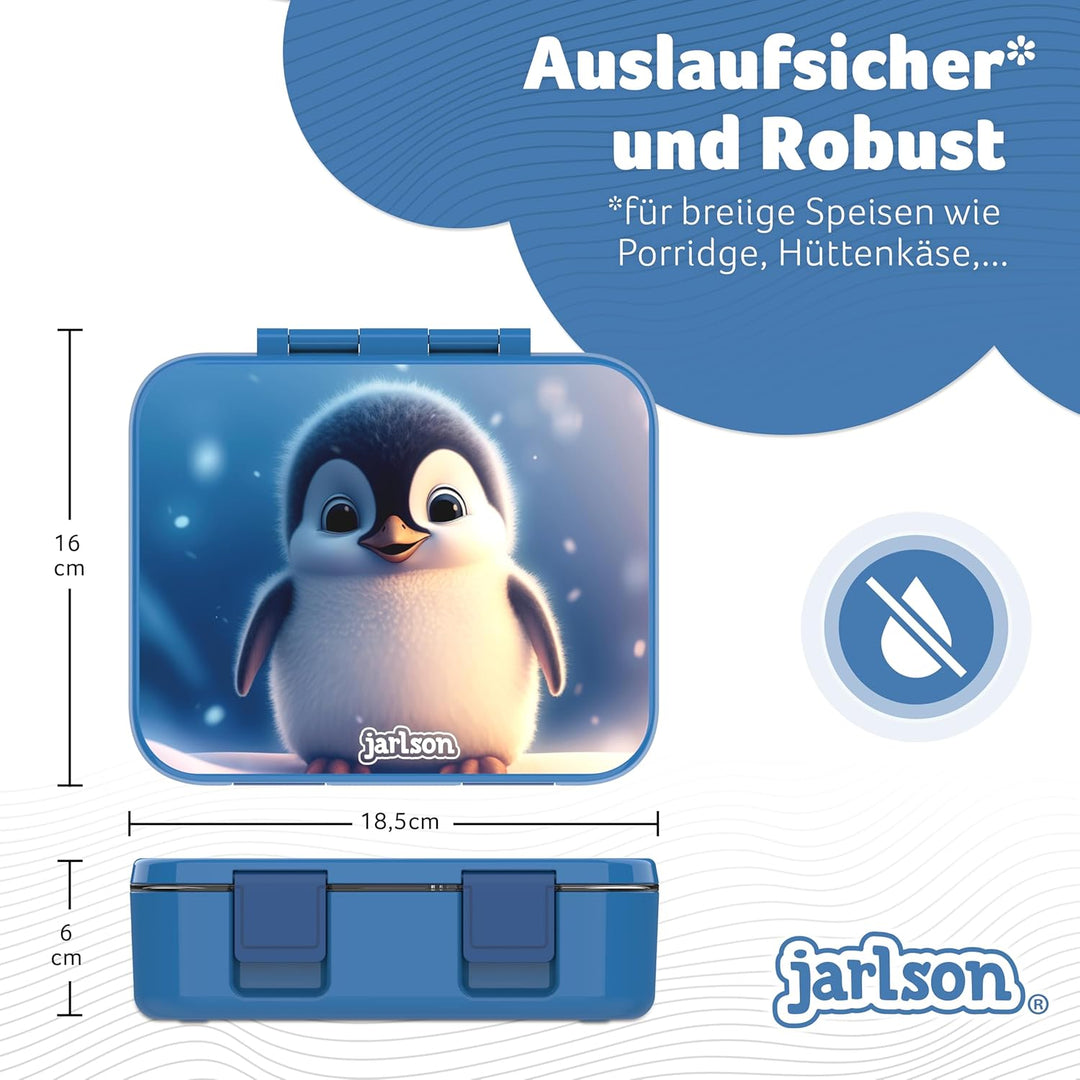 Jarlson® Brotdose Kinder mit Fächern MILI [AUSLAUFSICHER] - Bento Lunchbox für Schule, Kita & Kinder