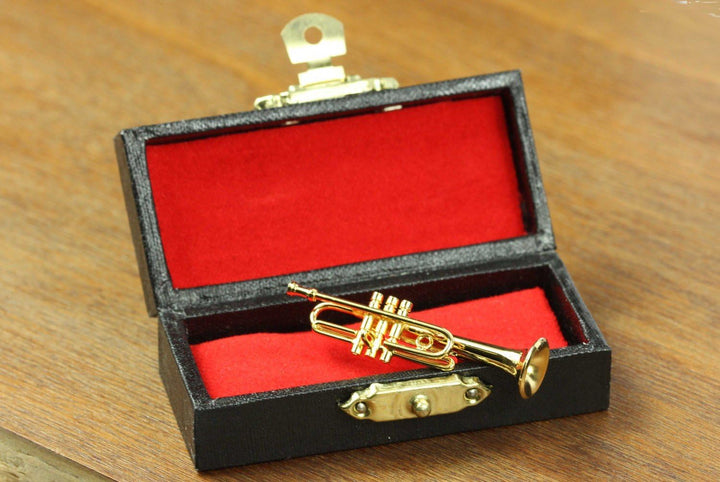 Miniblings Trompete Brosche Trompetenbrosche Pin Anstecker Trompeter vergold BOX - Handmade Modeschm