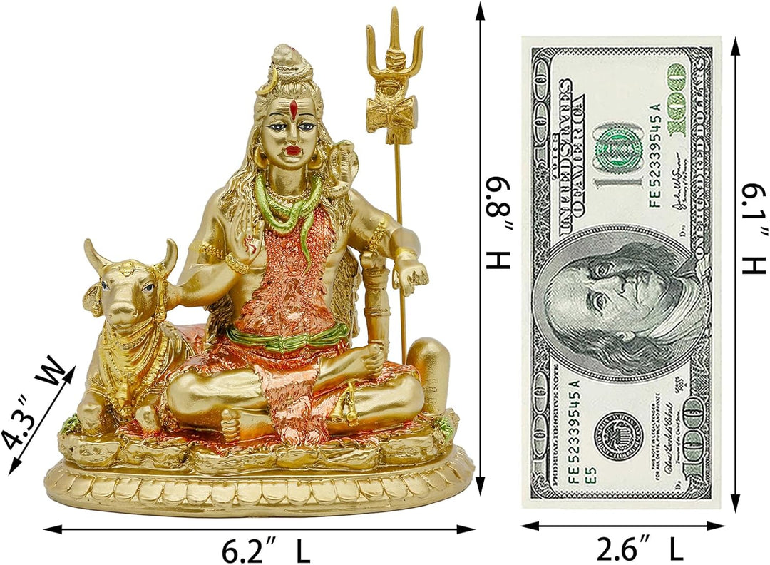 Indien Gott Herr Shiva Idol Statue mit Kuh Nandi – Hindu-Gott Indischer Heimtempel Mandir Pooja Arti