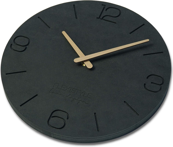 FLEXISTYLE Wanduhr ohne tickgeräusche ECO 30cm, Wohnzimmer, Schlafzimmer, in Europa hergestellt (Sch