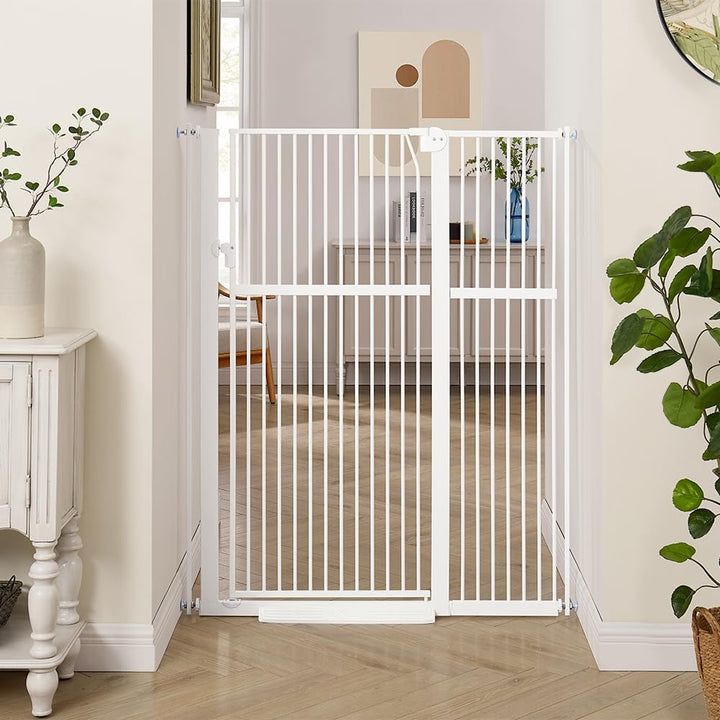 unipaws Hundegitter, 142 cm hoch, 75-95 cm breit, druckmontiertes Katzengitter für Tür, Innentreppe,