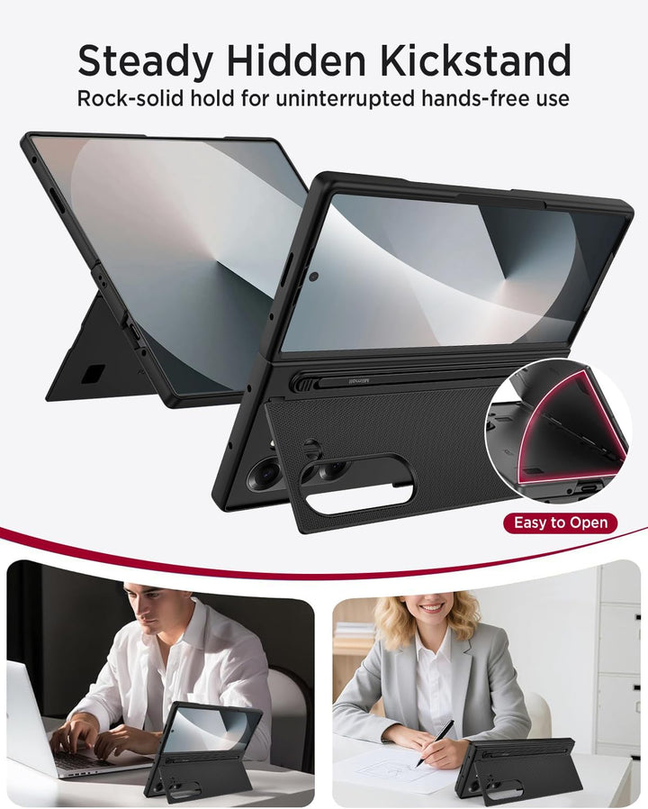 Miimall Kompatibel mit Samsung Galaxy Z Fold 6 Hülle mit S-Pen & Stifthalter, [HD Displayschutz] Ult
