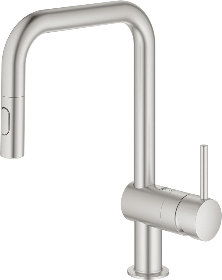 GROHE Minta - Einhand-Spültischarmatur (U-Auslauf, Einlochmontage, herausziehbare Dual Spülbrause, f