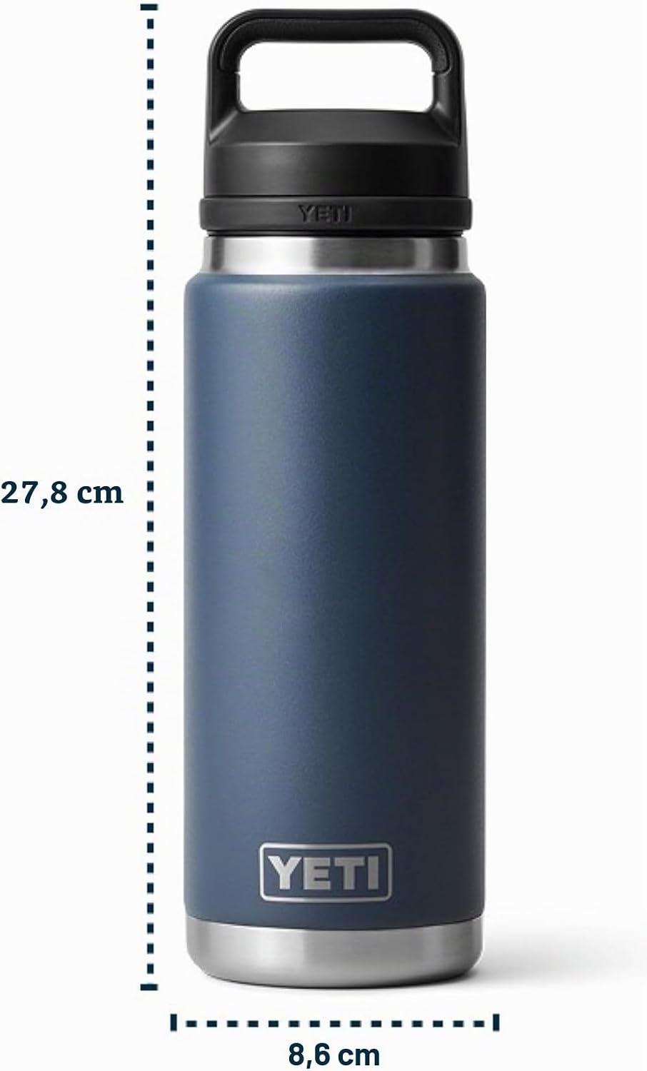 YETI Rambler Vakuumisolierte Edelstahlflasche mit Trinkverschluss, Rettungsrot, 760 ml Rot - Rescue