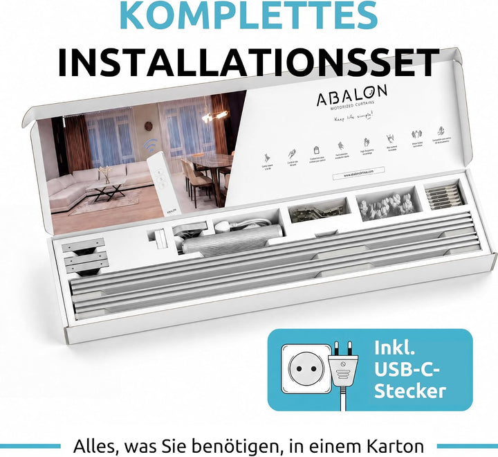 ABALON Elektrische Gardinenschiene, WLAN-Motor, kompatibel mit Alexa, Google Home und der Tuya Smart