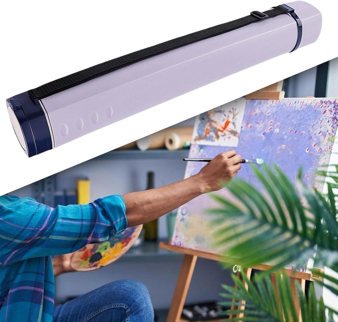 Posterrohr, Posterrohr mit Riemen, Mailing Tubes, tragbare Aufbewahrungsröhre für Kunst, Karten, Blu