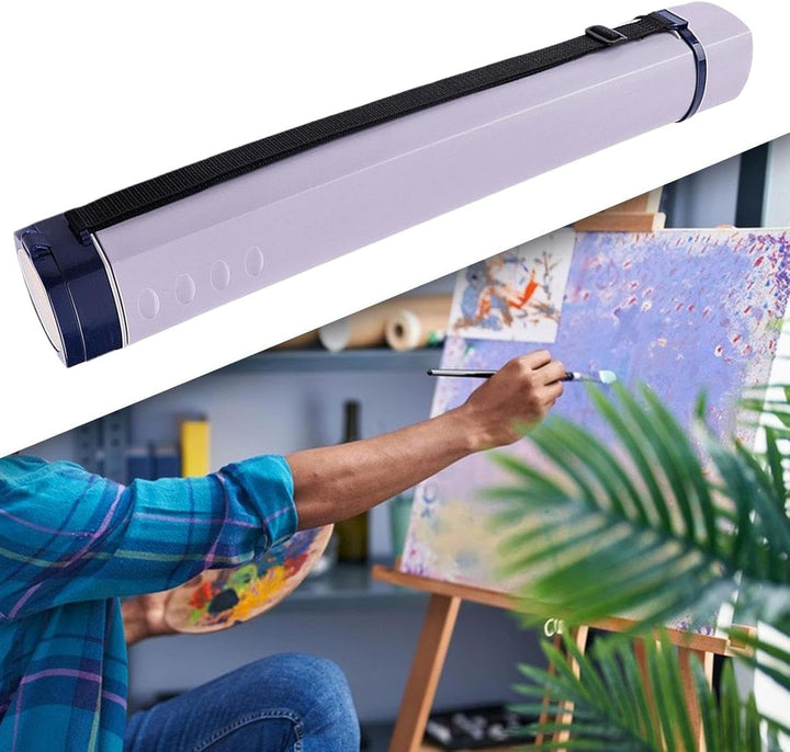 Posterrohr, Posterrohr mit Riemen, Mailing Tubes, tragbare Aufbewahrungsröhre für Kunst, Karten, Blu
