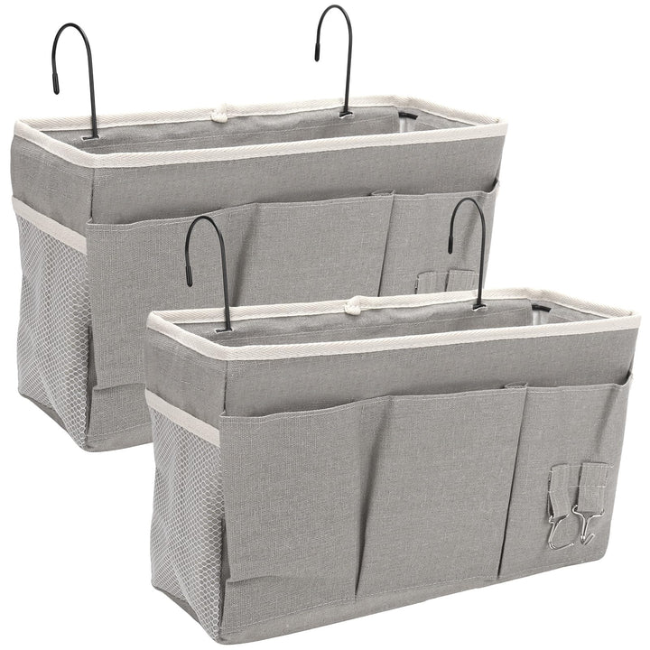 2 Pack Nachttisch-Hängeaufbewahrung Hängeorganizer mit 3 Fächern, Bett Organizer zum Einhängen, Häng