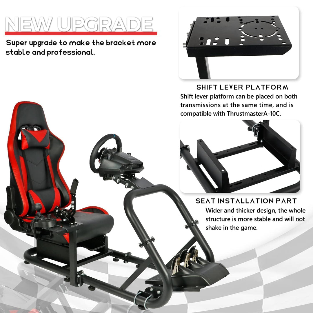 Minneer Racing Simulator Cockpit Rennsimulator Cockpit Lenkradständer mit Rennsitz passend für Logit
