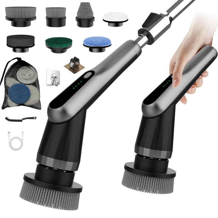 Elektrische Reinigungsbürste, Electric Cleaning Brush mit 7 Wechselbürsten, IPX7 wasserdichte Putzbü