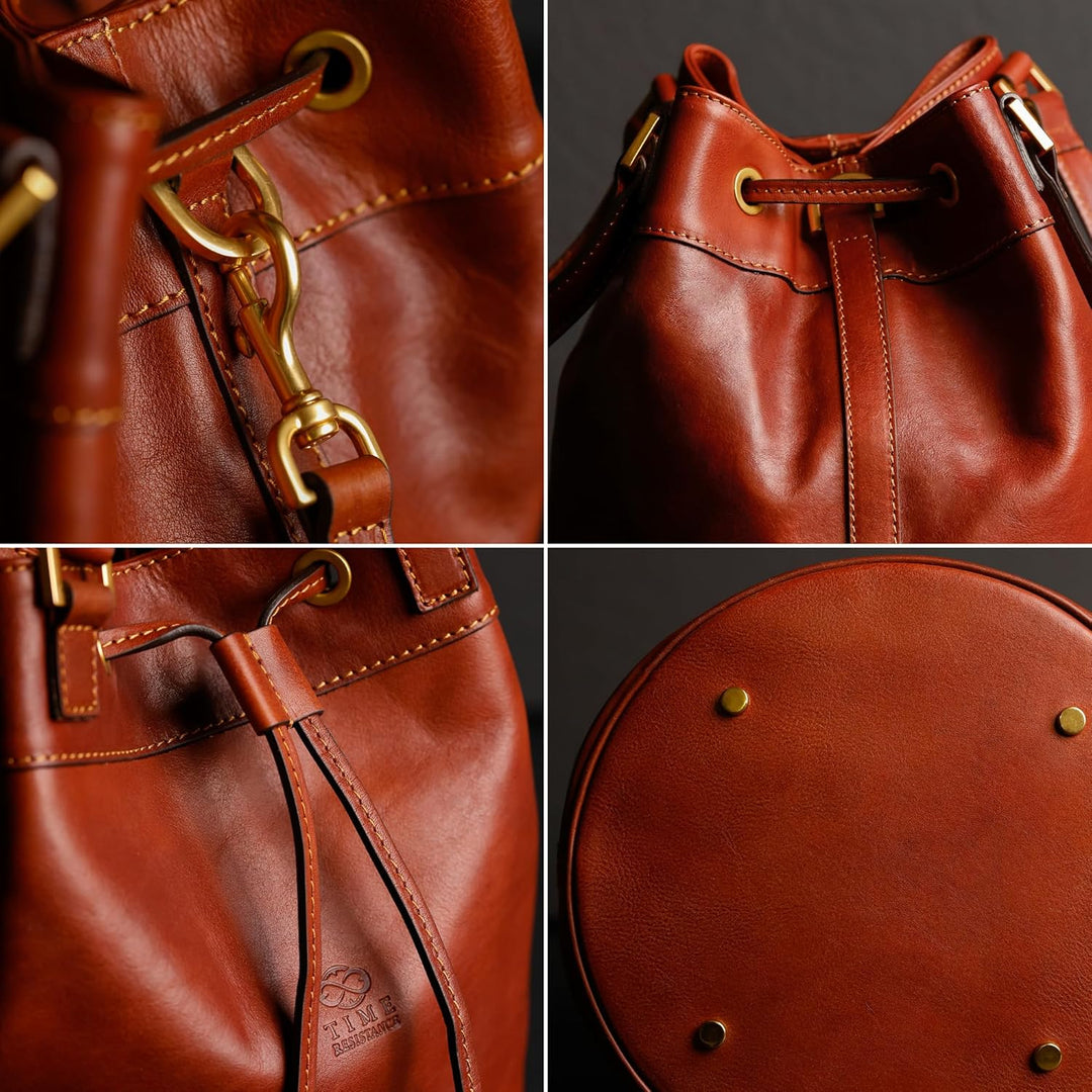 Time Resistance Handtasche aus Leder - Umhängetasche Damen - Tragetasche - Made in Italy - Shopper T