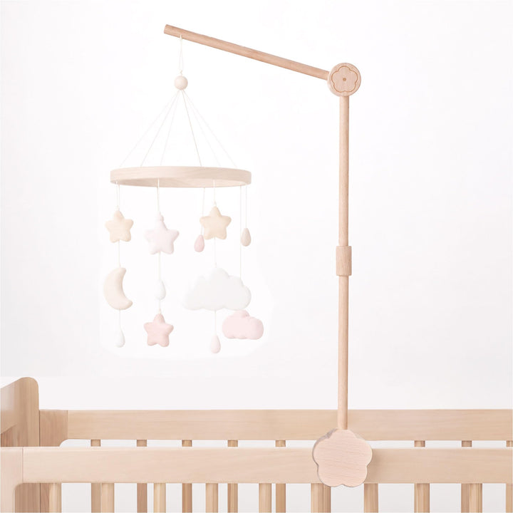 Mobile Halterung Holz für Babybett und Wickeltisch, 360° Drehbar | Höhenverstellbarer Abnehmbar, Mob