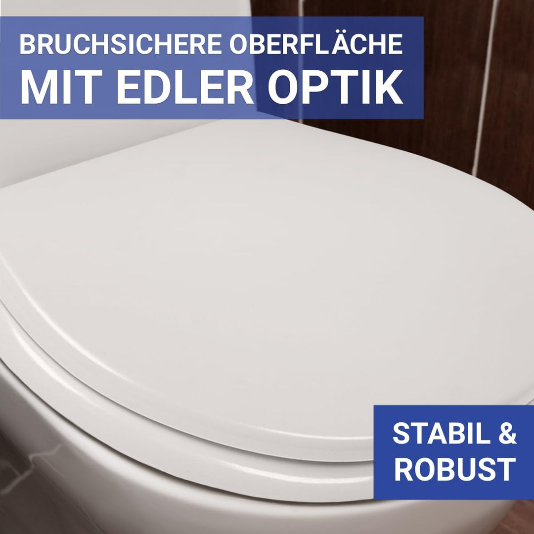 WENKO Varoni Wc Sitz mit Absenkautomatik [Einfache Montage] Klodeckel mit Absenkautomatik in weiss [