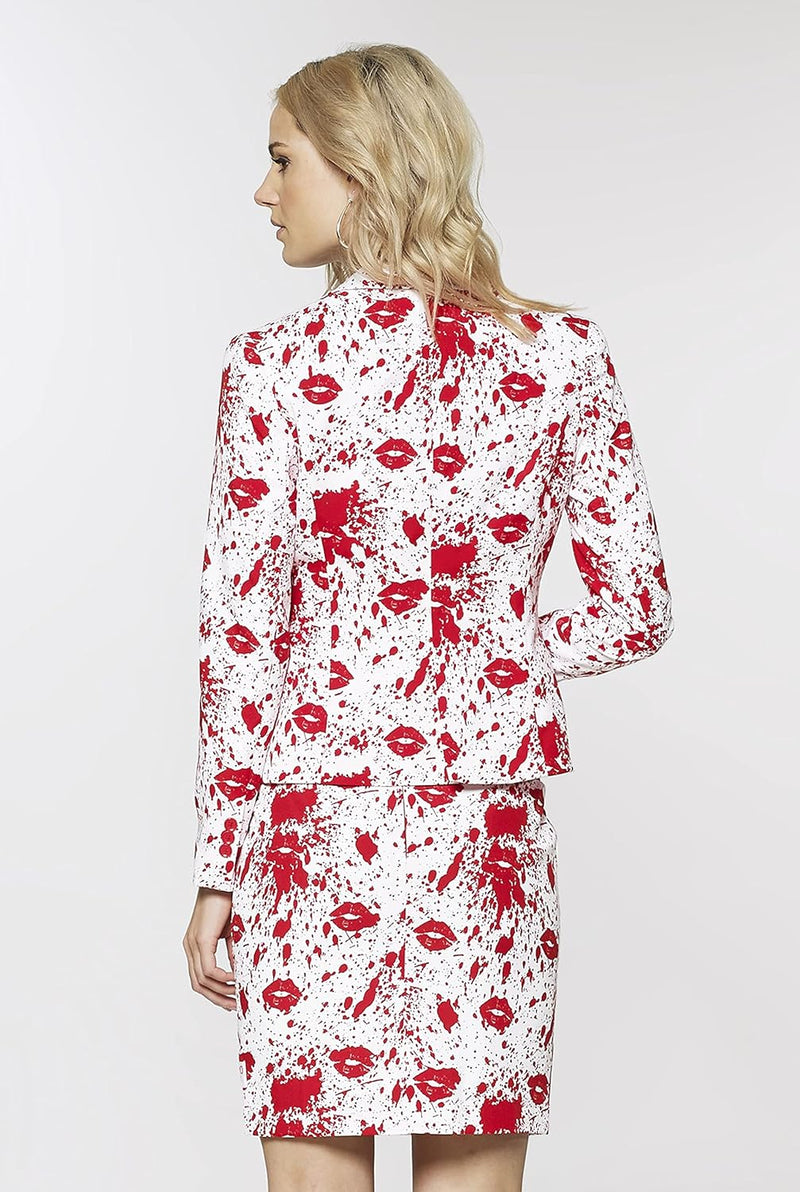 OppoSuits - Verrückter Anzug mit lustigen Prints für Damen - Komplettes Set: Jacke und Rock 34-38 Bl
