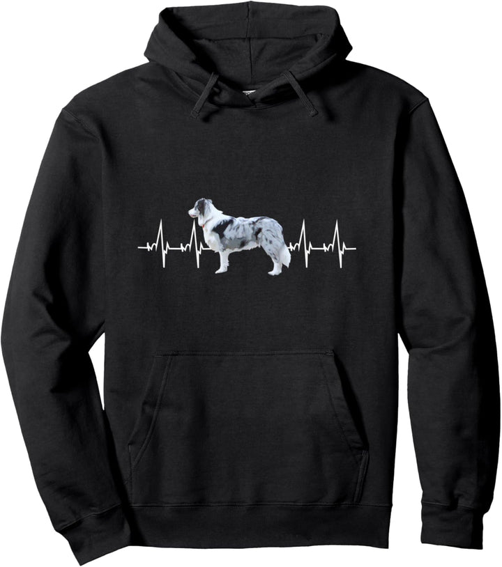 Herzschlag Pulslinie Design Border Collie Geschenk Pullover Hoodie