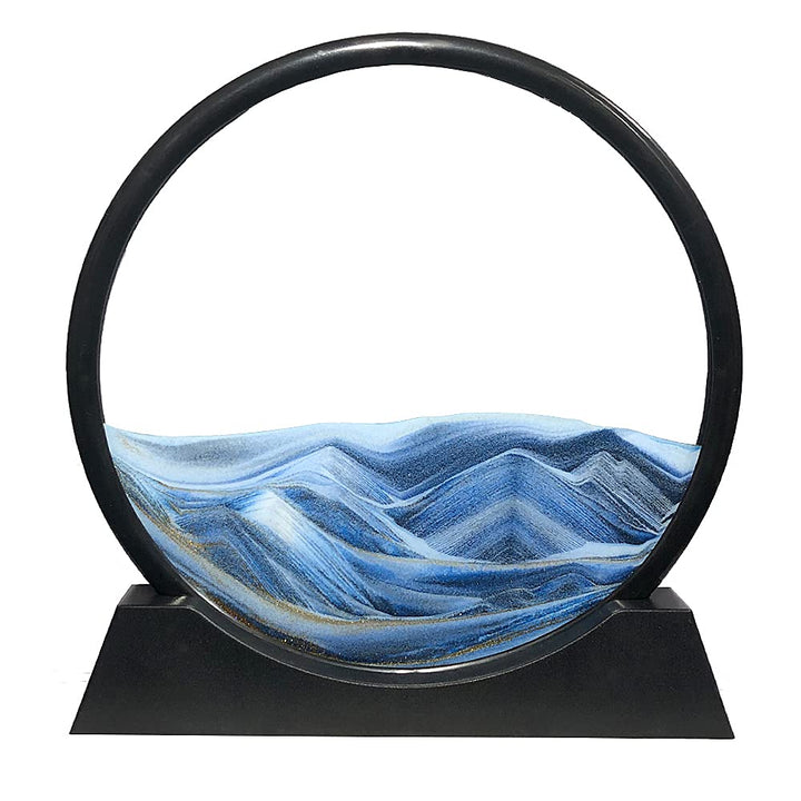 Aoderun Sandbilder Zum Drehen 3d Sanduhr Büro Deko Sand Rundes Glas Fliessender Sand Rahmen Beweglic
