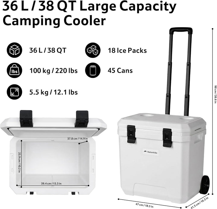 Naturehike Kühlbox 17 Liter/24 Liter/36 Liter Thermobox hochwertige PU Isolierbox 48 Std. Kühlleistu