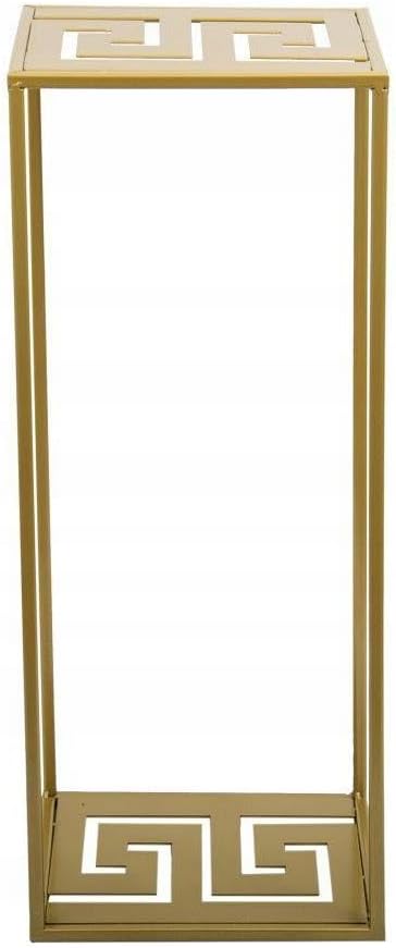 HowHomely Blumenständer Metall 60 x 24 cm - Blumenhocker mit Geometrischem Design - Gold Pflanzenstä