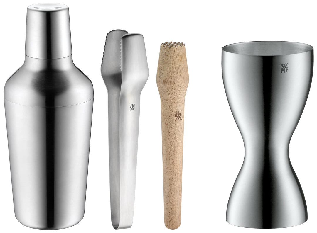 WMF Matroschka Cocktail Set 5-teilig, Barset mit Edelstahl Cocktail Shaker 700ml, Barmass, Cocktail