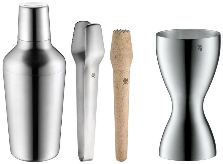 WMF Matroschka Cocktail Set 5-teilig, Barset mit Edelstahl Cocktail Shaker 700ml, Barmass, Cocktail