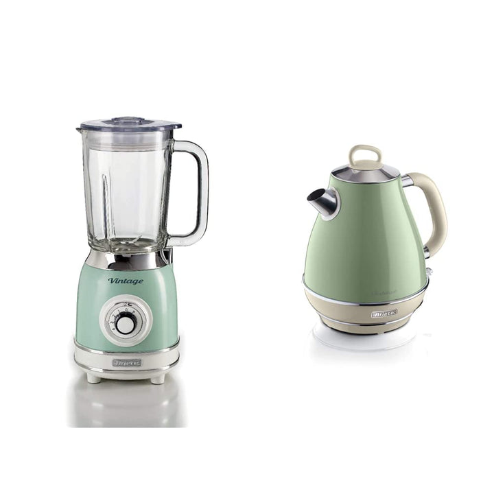 Ariete 583 Vintage, Retrò, 1000 Watt Standmixer mit Glasbehälter 1,5 Liter, grün & 2869 Vintage, ele