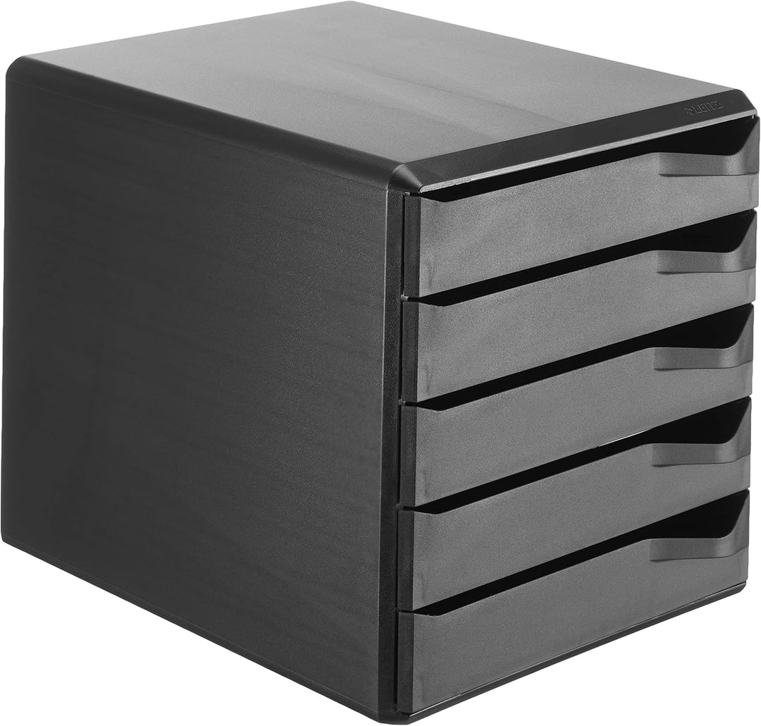 Leitz Post-Set mit 5 Schubladen, Schubladenset zur Aufbewahrung von Dokumenten und Büromaterialien,