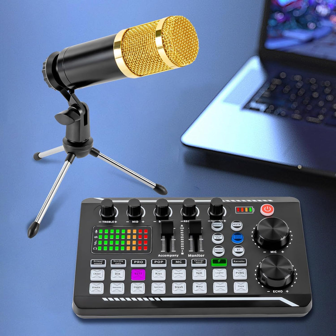 Streaming-Mikrofon, Podcast-Mikrofon-Set, USB-Nieren-Kondensator-Mikrofon, Audio-Mixer-Set mit Sound