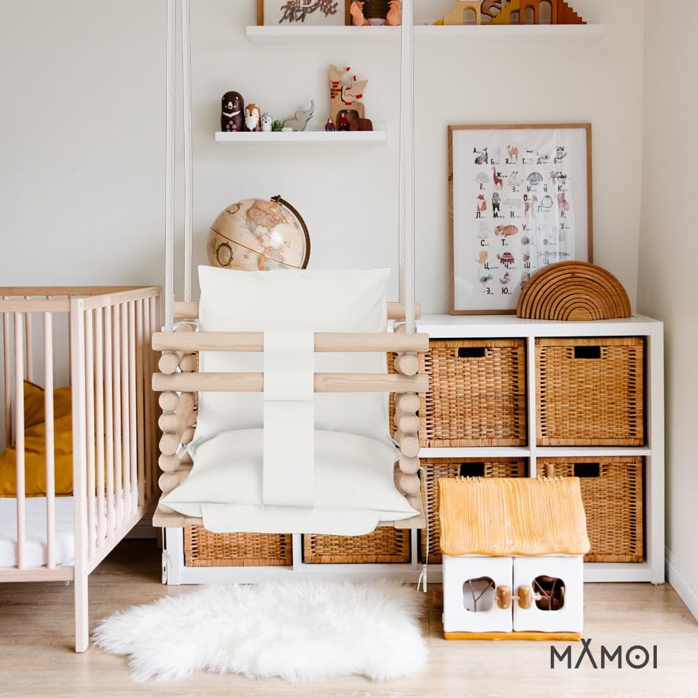 MAMOI® Babyschaukel Holz | Indoor Babyschaukel | Kinderschaukel Indoor | Babyschaukel 3 in 1 + SICHE