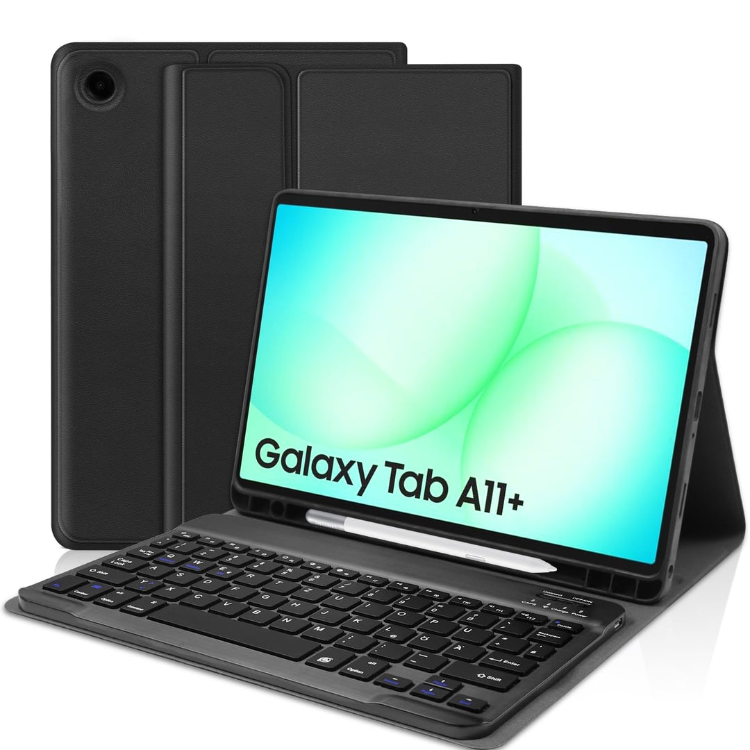 Hülle mit Tastatur für Samsung Galaxy Tab A11+ Plus 11" 2025 / Tab A9+ Plus 11 Zoll 2023,Magnetisch